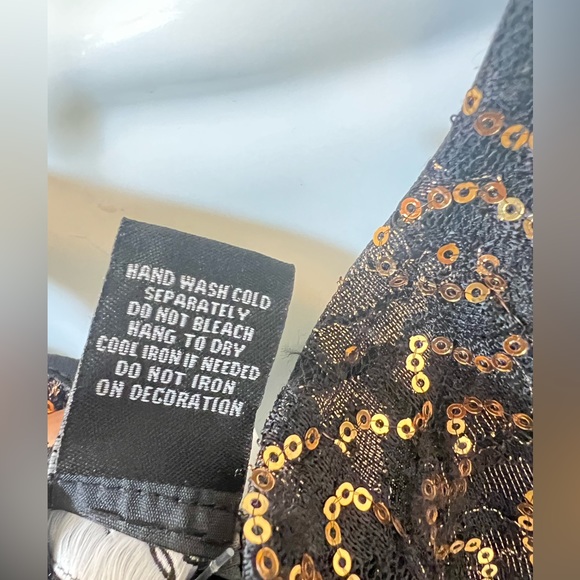 Candalite Black and Gold Sequin Fit and flare formal XL NEW Women's Dress - Picture 11 of 12